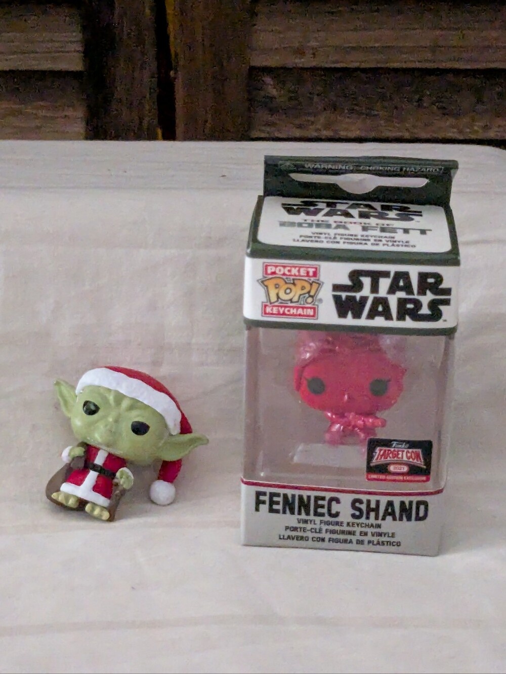 Star Wars Funko Pocket Pop Bundle: Fennec Shand NIB & Loose Santa Yoda